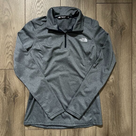The North Face Dark Heather Gray Quarter Zip Long Sleeve Size XS - Picture 1 of 4